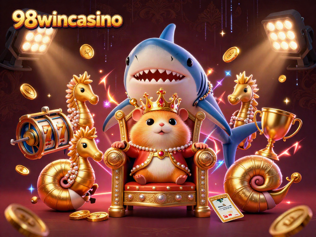 Engage in dynamic gameplay at 98wincasino with captivating casino-themed illustration showcasing vibrant characters and elements.
