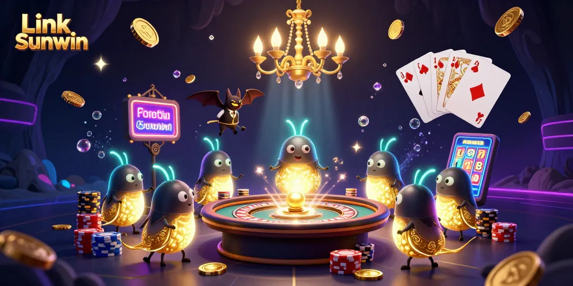 Play exciting games with Link Sunwin in a vibrant casino scene highlighting fun and rewards.