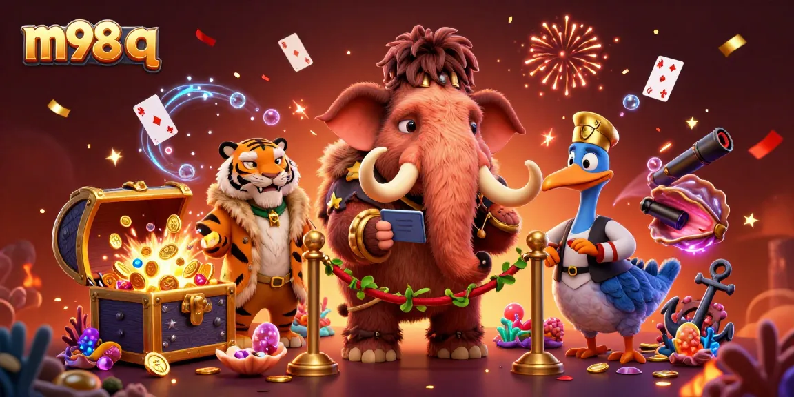 Experience high-stakes action with m98 q in this vibrant casino scene showcasing dynamic characters.